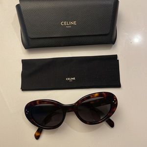 CELINE cat eye oval-frame acetate sunglasses